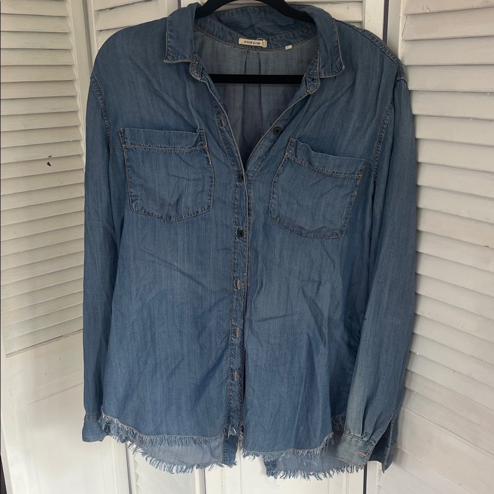 Blue Denim Button-Up Shirt